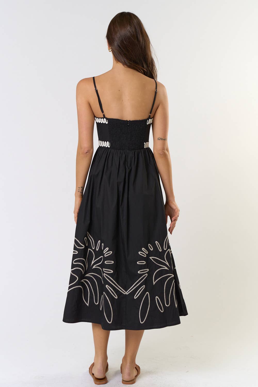 Embroidered Midi Dress