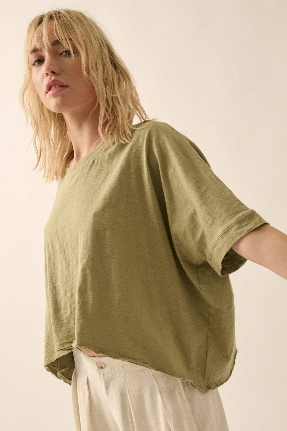 Mineral Wash Slub Knit T-Shirt