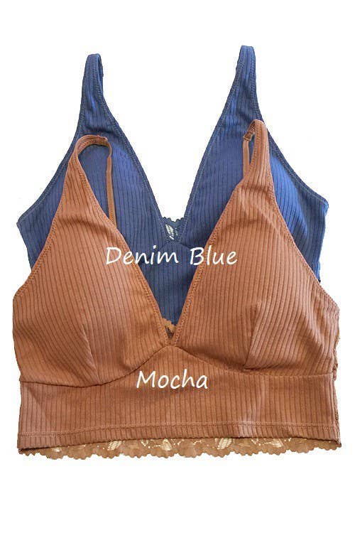 Ribbed Laced Back Bralette