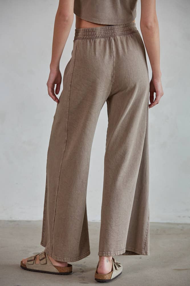 Garment Dye Wide Leg Pants