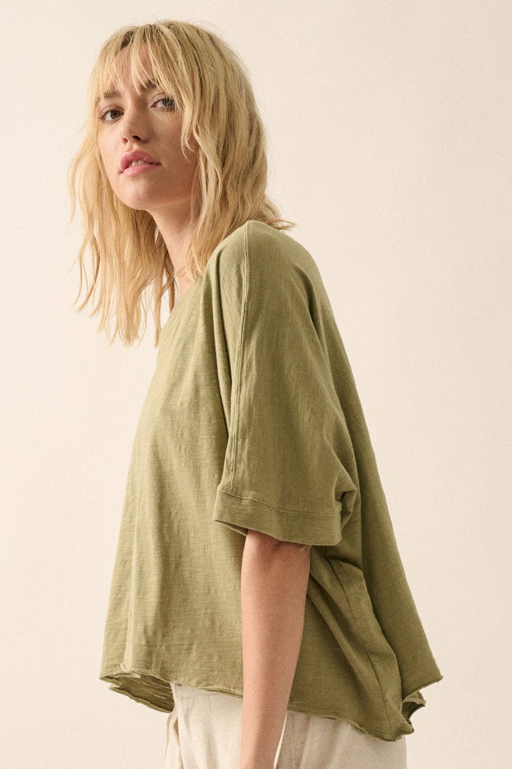 Mineral Wash Slub Knit T-Shirt