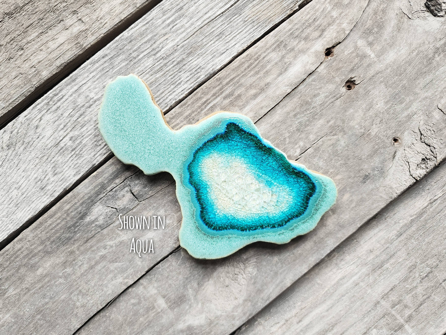 Hawaii - Maui Island Geode Ornament, Magnet, Coaster, Trivet