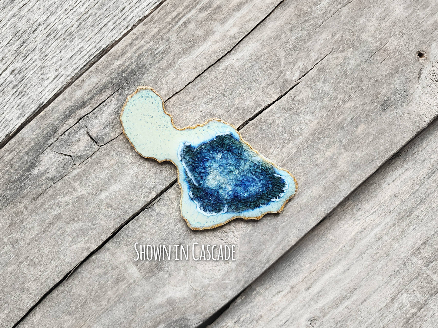 Hawaii - Maui Island Geode Ornament, Magnet, Coaster, Trivet
