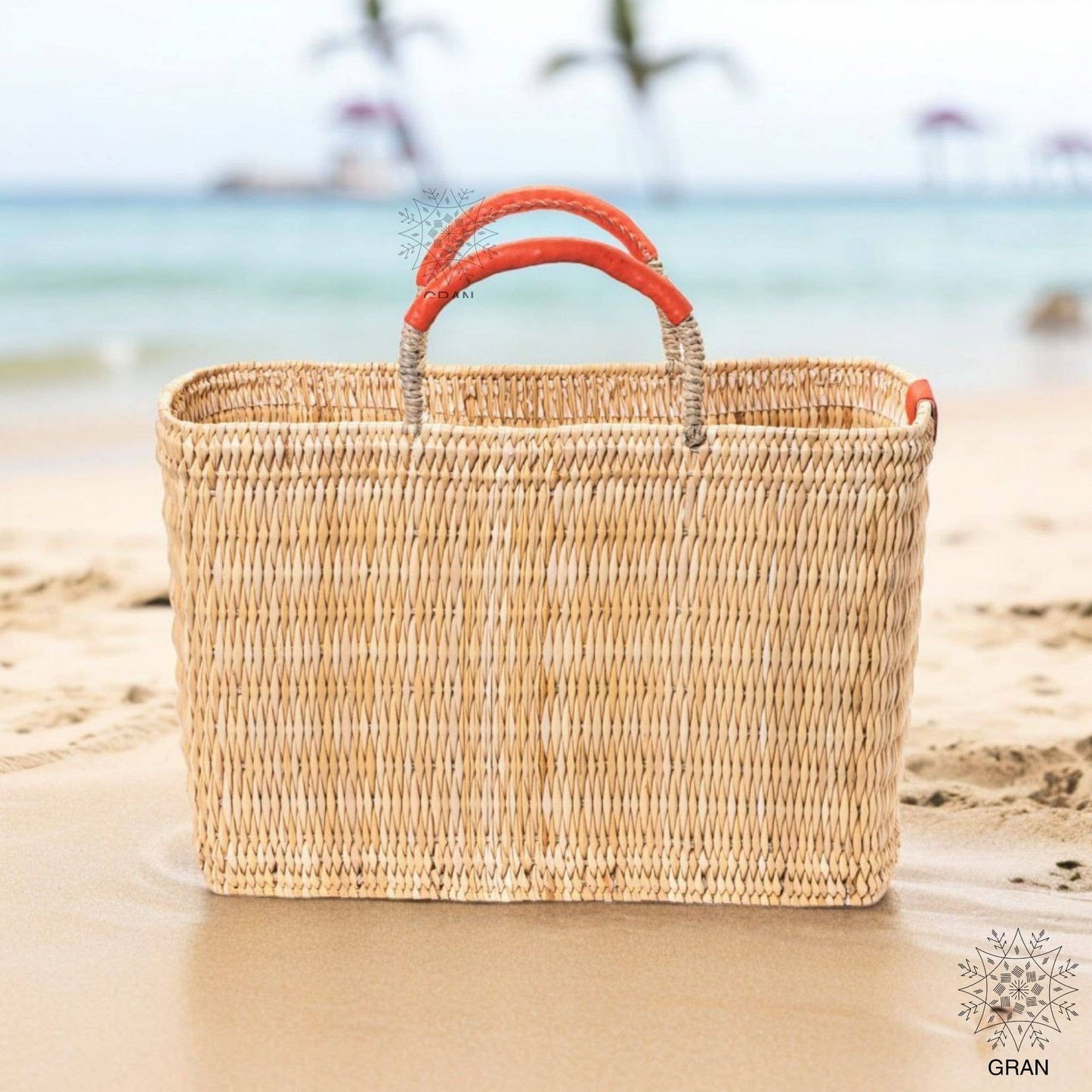 Market Reed Storage, Handwoven Palm Leaf Storage Baskets