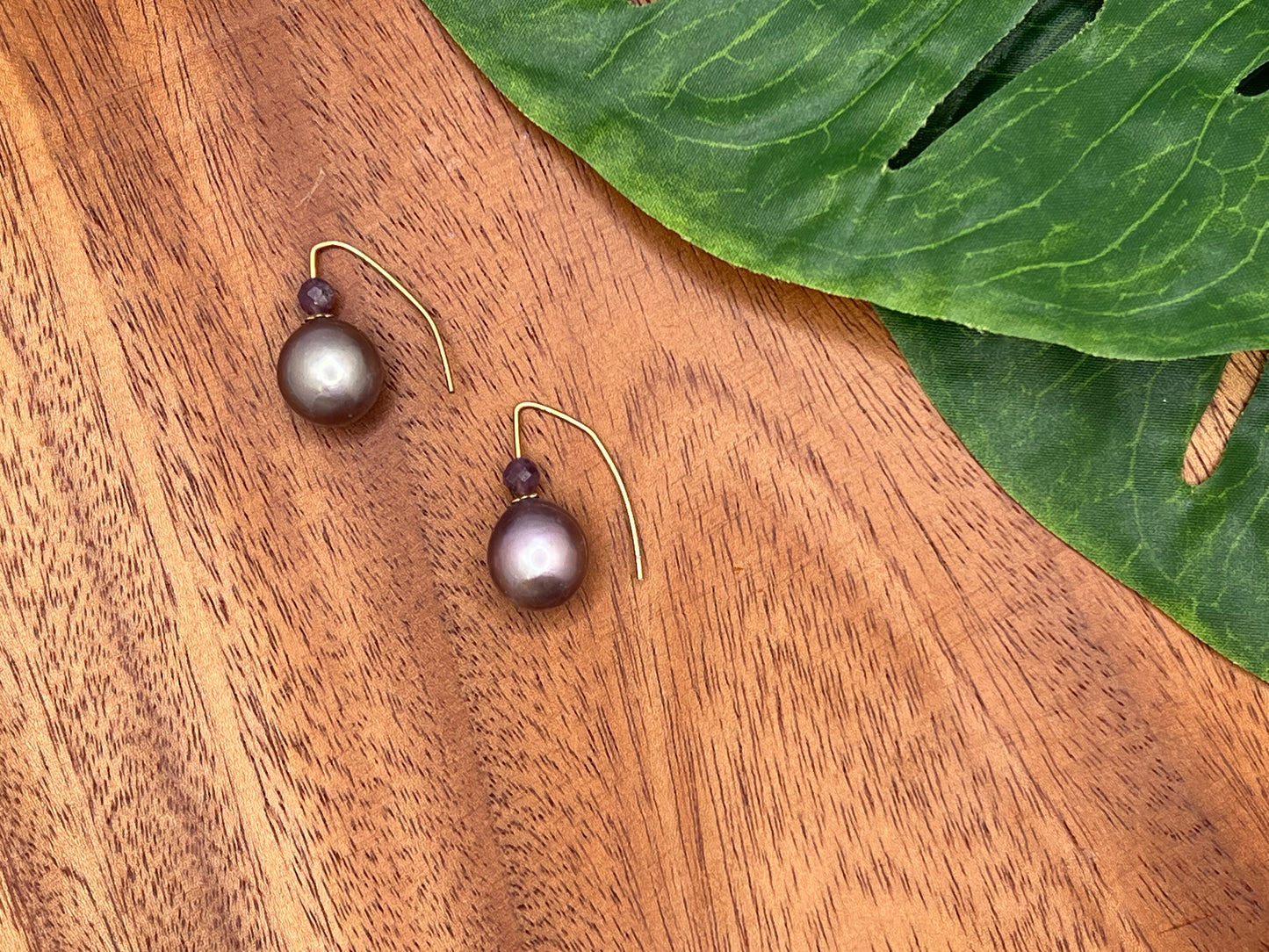 Purple Edison w/Ruby Earrings