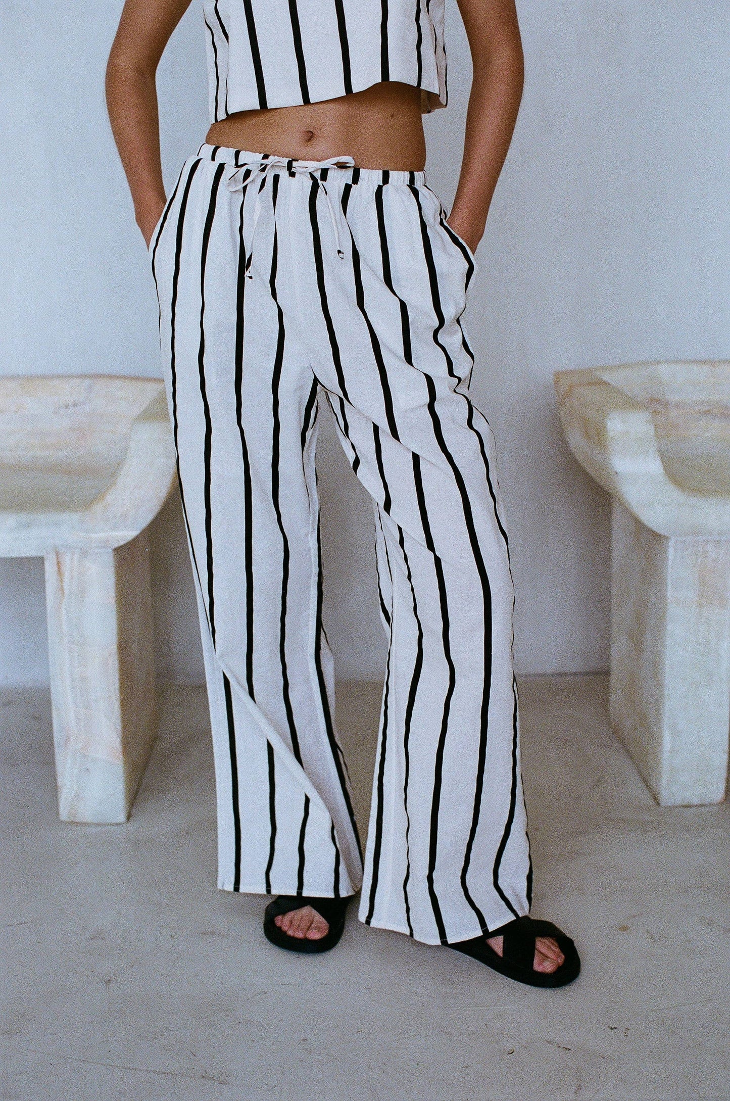 Woven Cotton Linen Pants