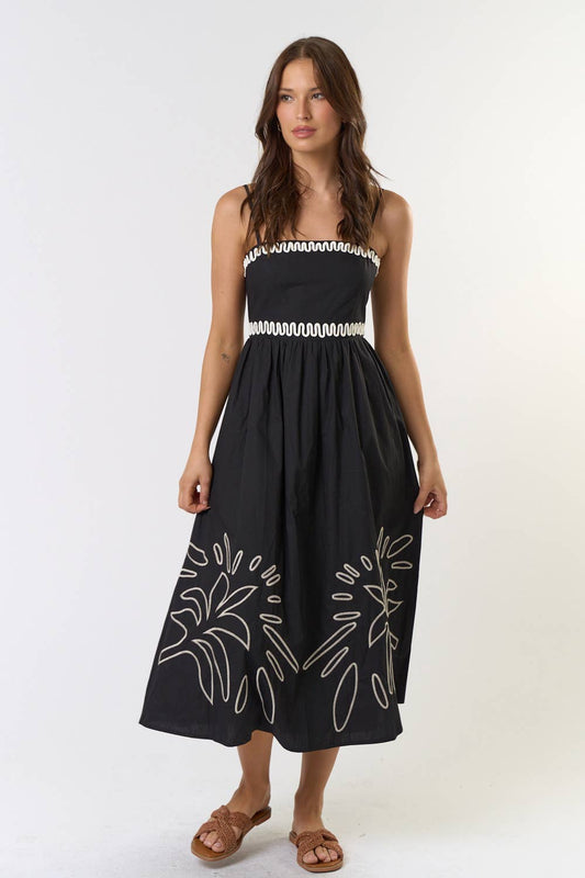 Embroidered Midi Dress