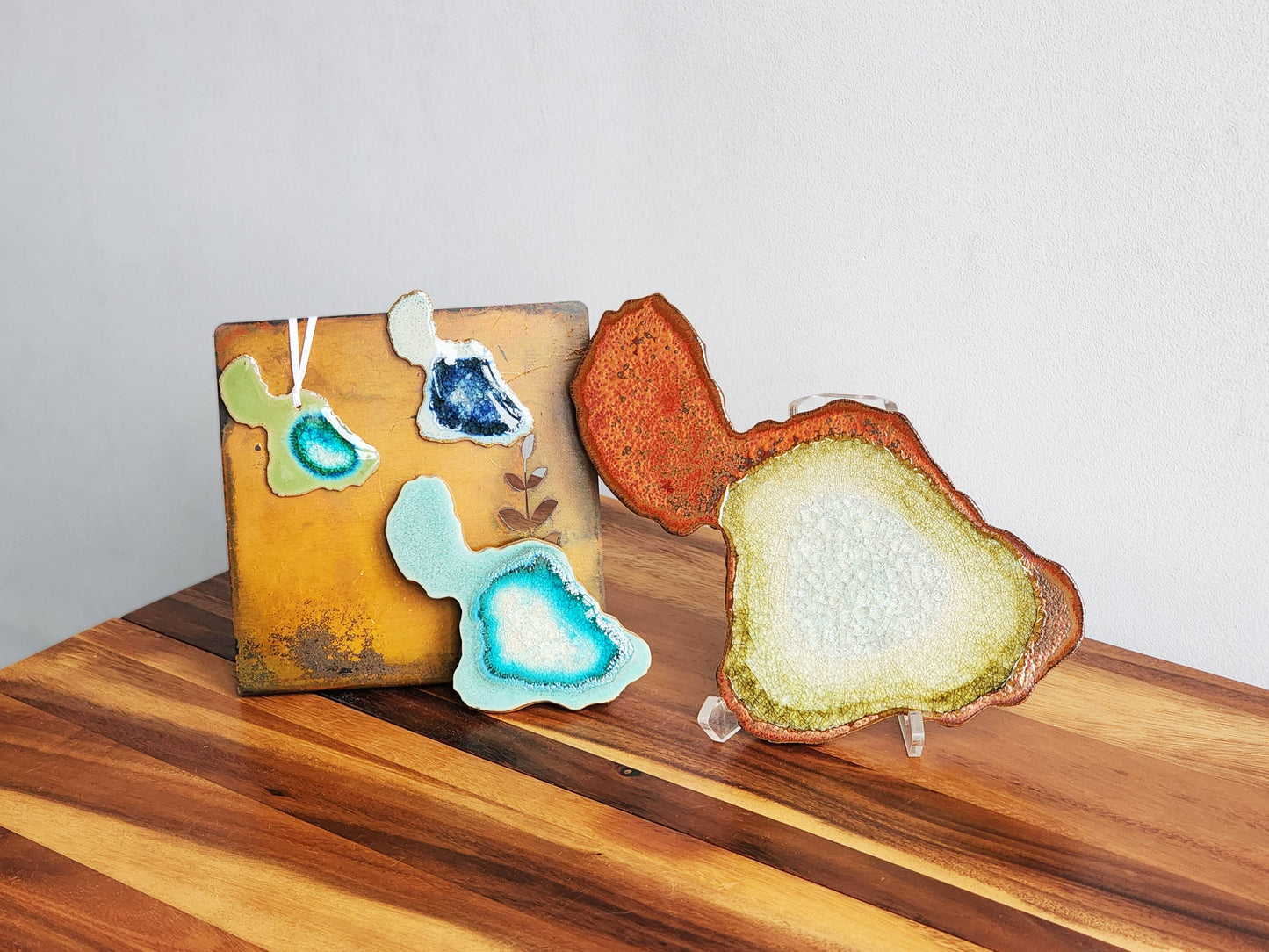 Hawaii - Maui Island Geode Ornament, Magnet, Coaster, Trivet
