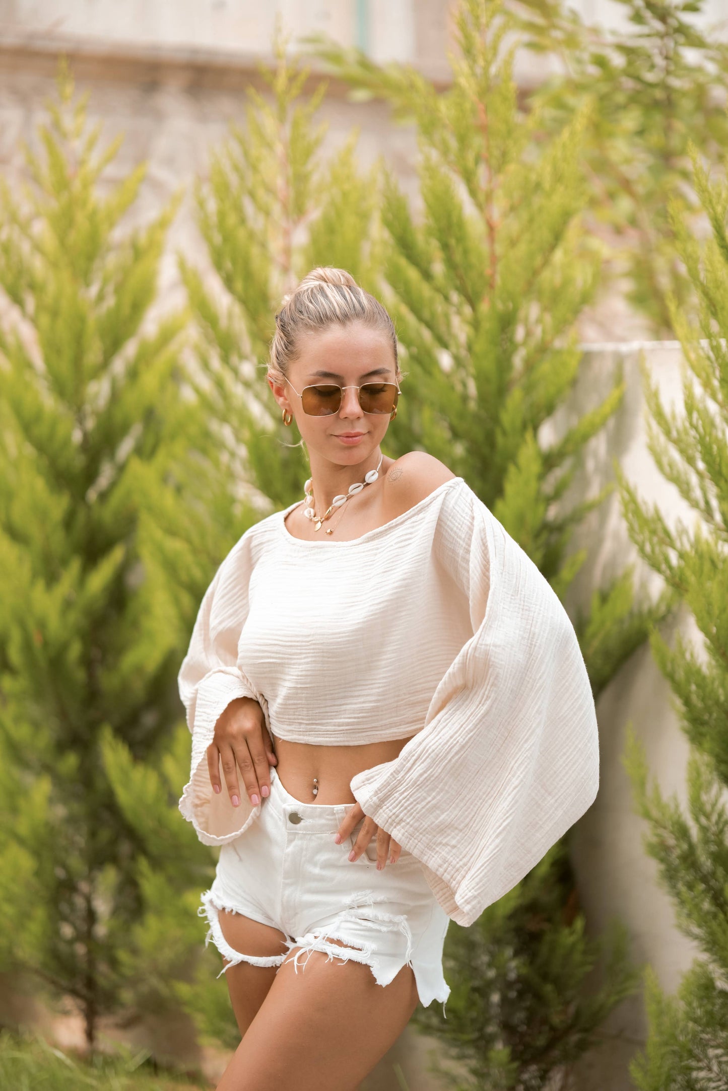 Off Shoulder Crop Top