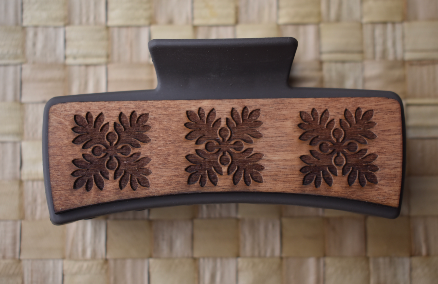 Handmade Wood Engraved Hair Clip