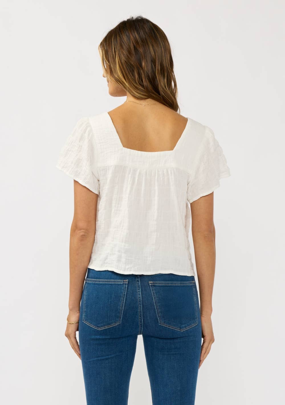 Square Neck Gauze Top