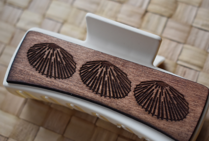 Handmade Wood Engraved Hair Clip