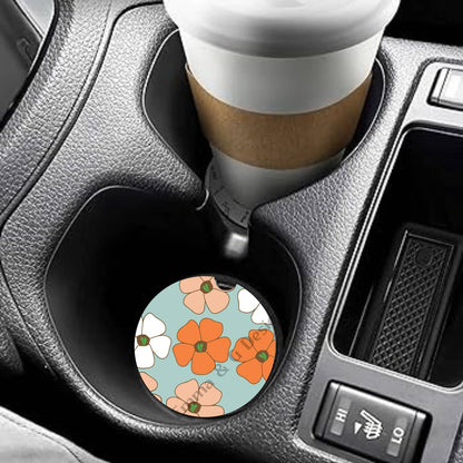 Puakenikeni Flowers Print Car Coasters