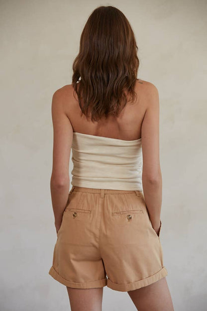 Side Ruched Tube Top