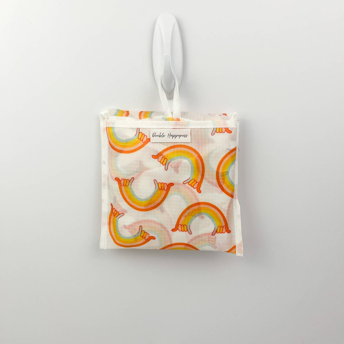 Reusable Tote Bag-Rainbow Shaka