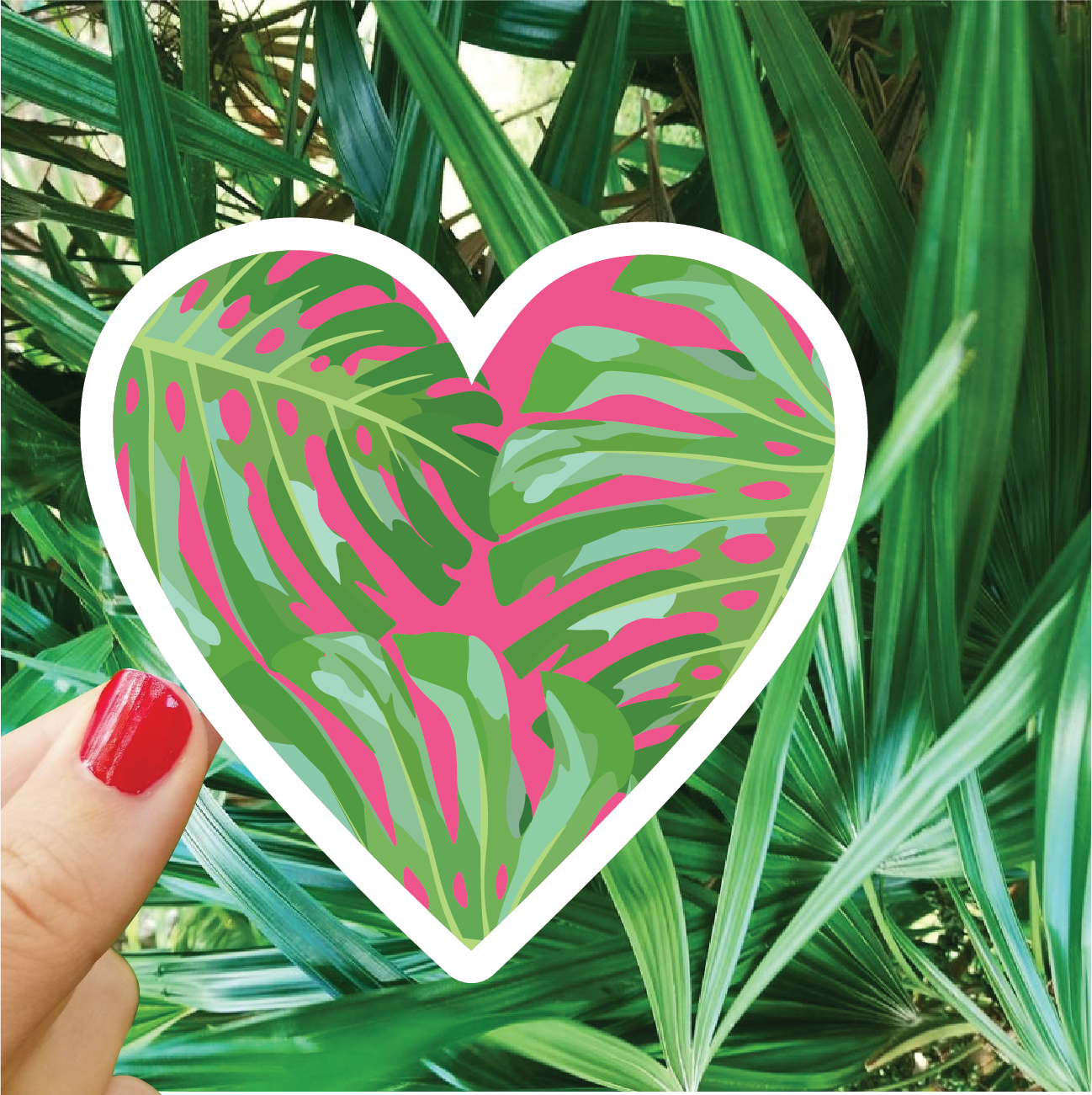 Monstera Heart Sticker