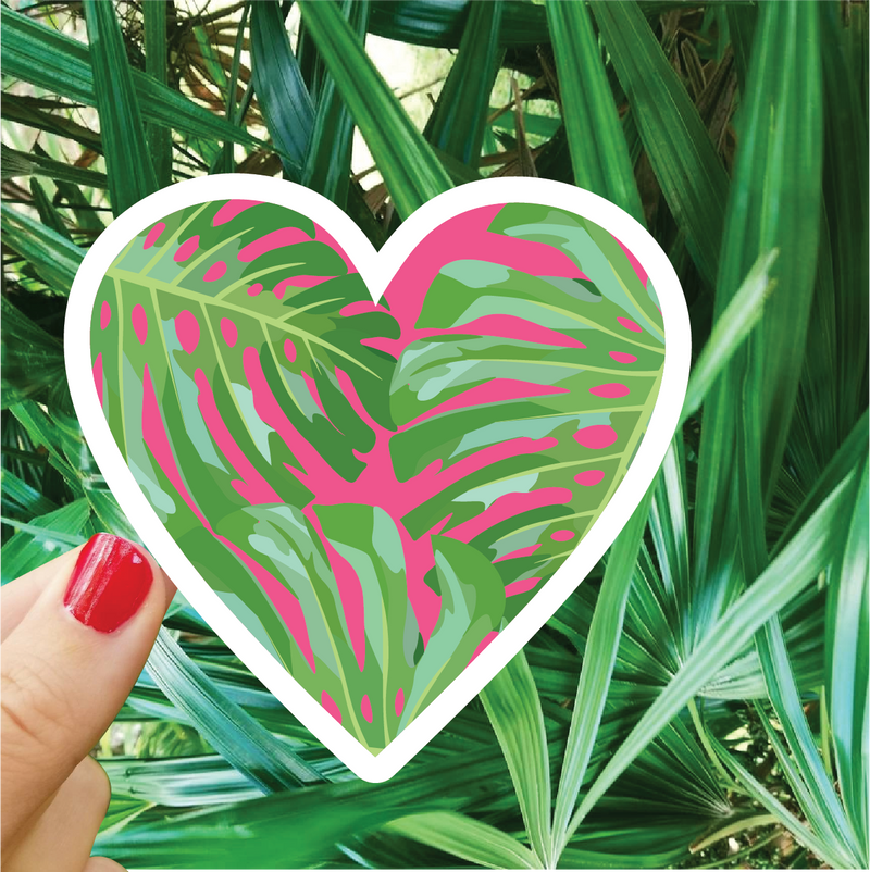 Monstera Heart Sticker