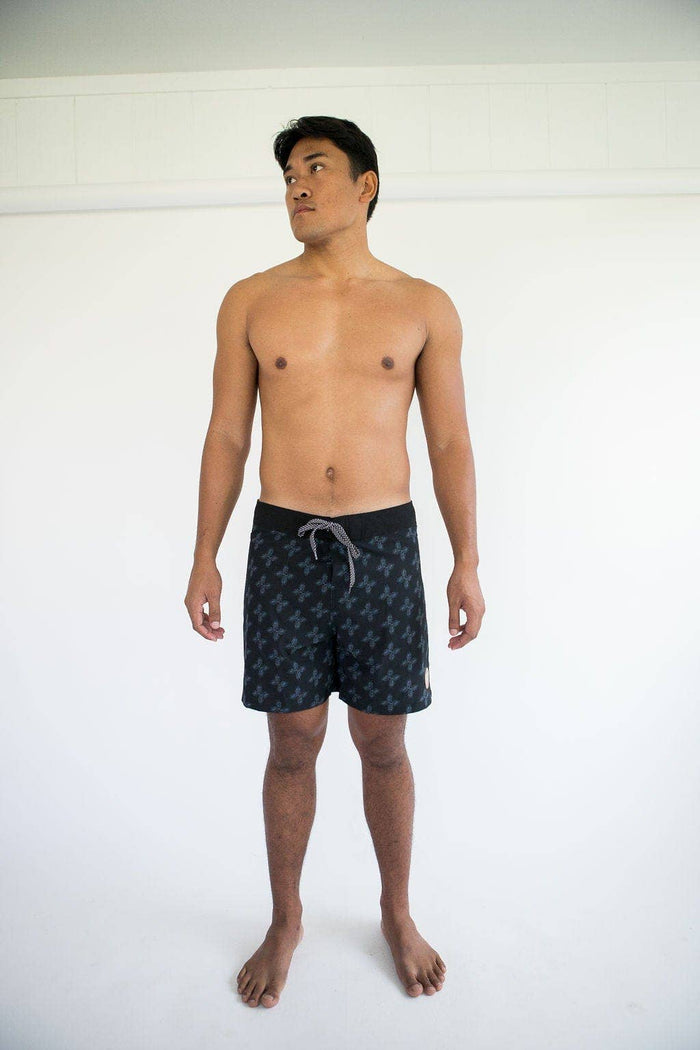 Men's Townshort Boardshorts in Black Breadfruit Bandana