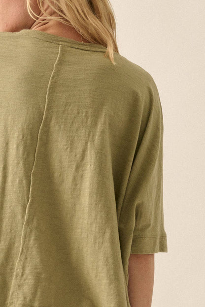 Mineral Wash Slub Knit T-Shirt