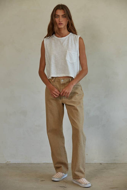 Garment Washed Crop Tee