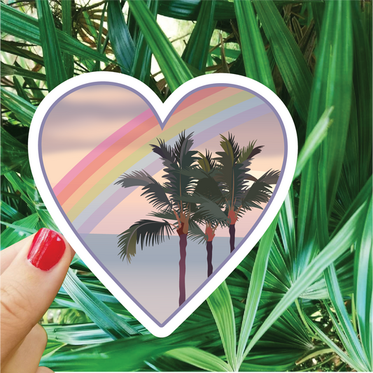 Palm Tree Rainbow Sticker