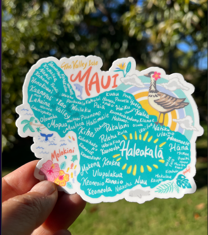 Maui Map Sticker