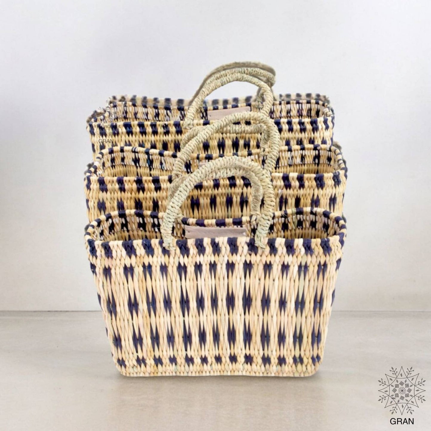 Reed Storage Basket, Natural Straw Tote Basket, Shopper Bag.