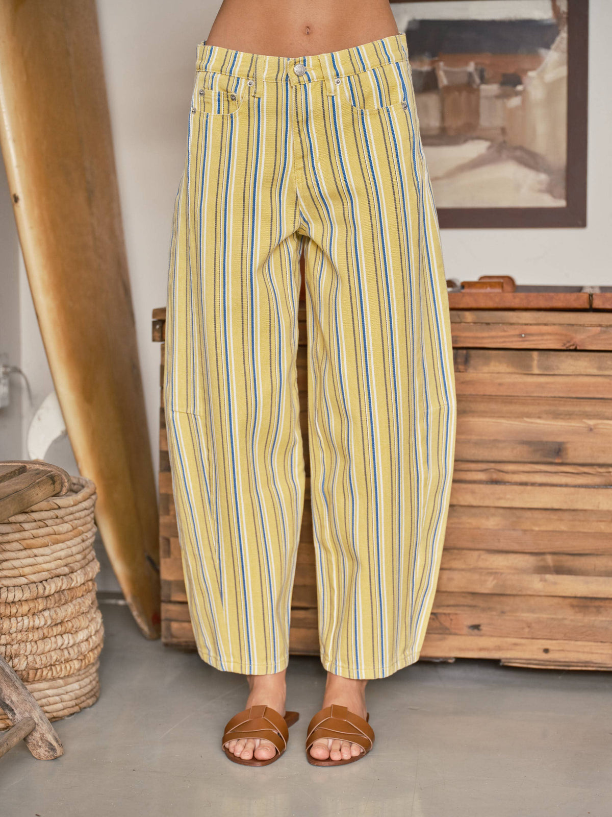 Striped Barrel Pants