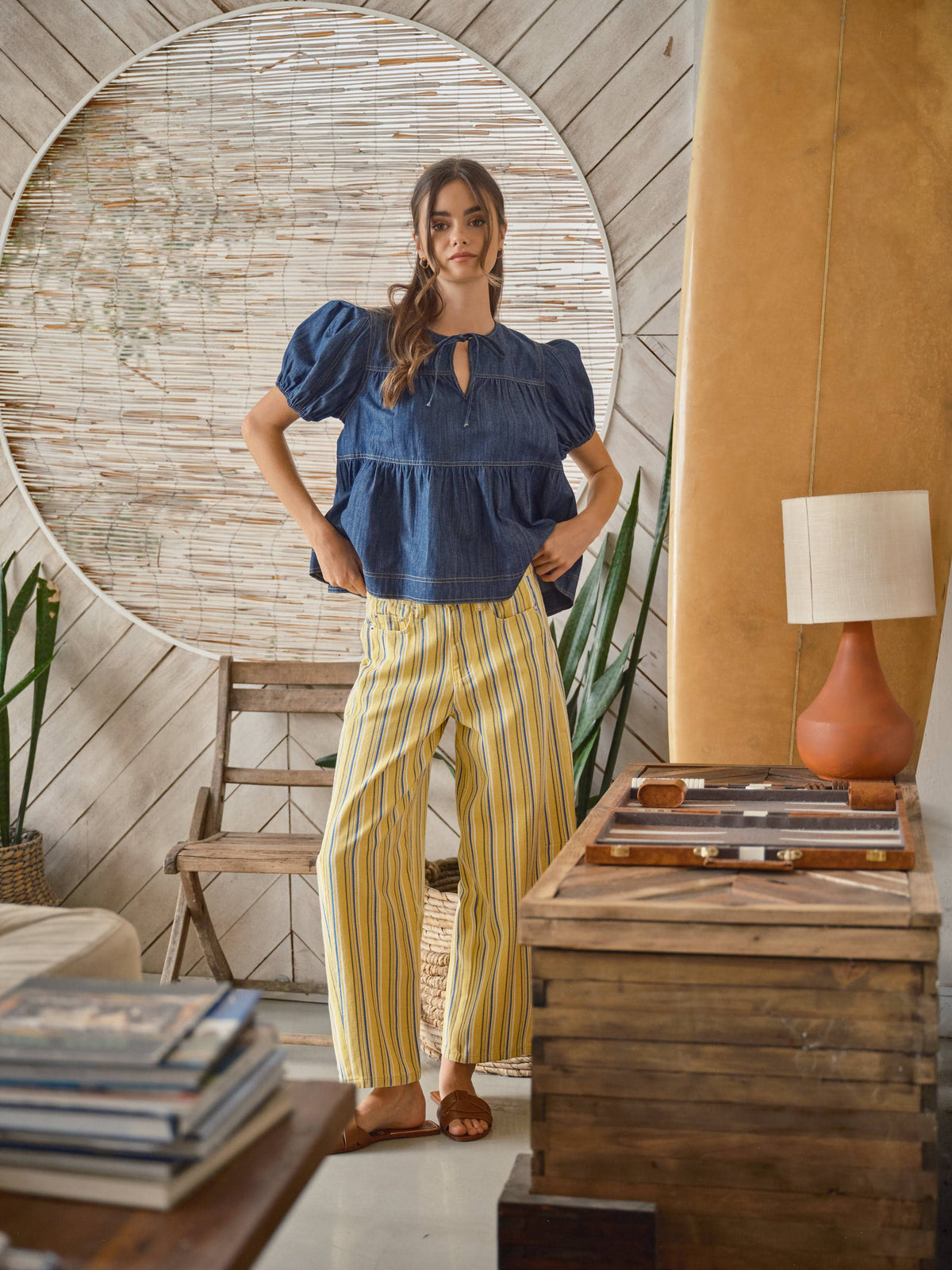 Striped Barrel Pants