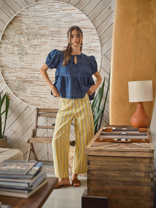 Striped Barrel Pants
