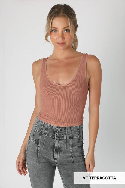V Neck Crop Top