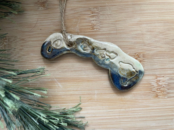 Rustic Hawaii with Trees Ceramic Ornament