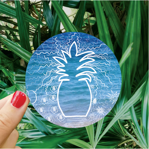 Pineapple Wave Sticker