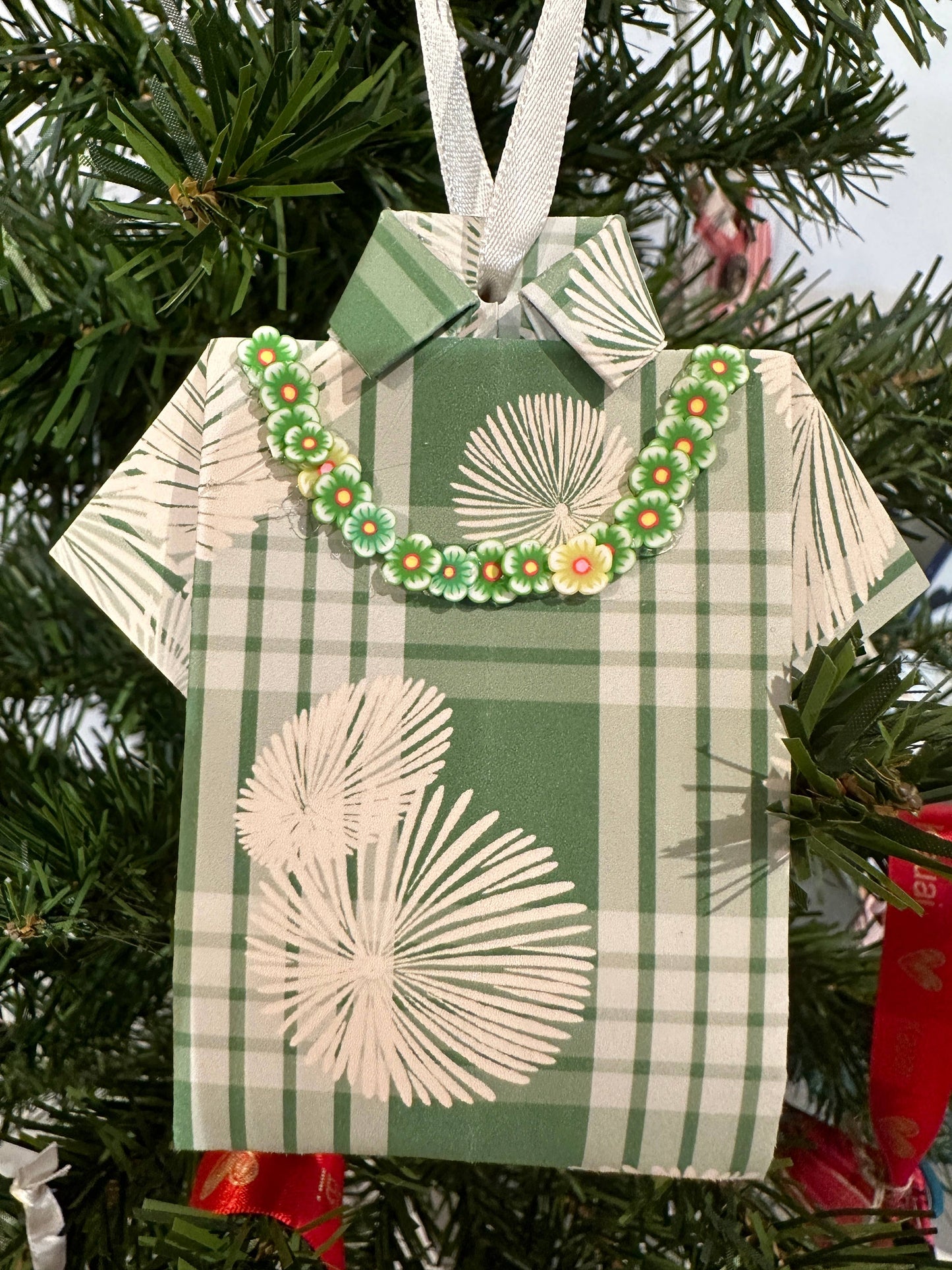 Handmade Aloha Shirt Origami Christmas Ornament