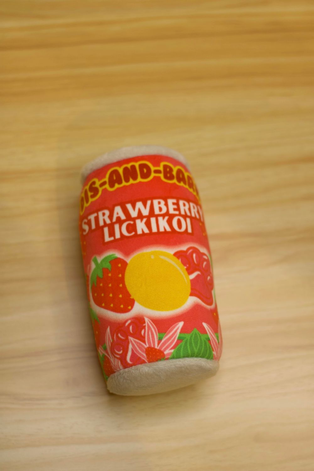 Strawberry Lickikoi Can Dog Toy