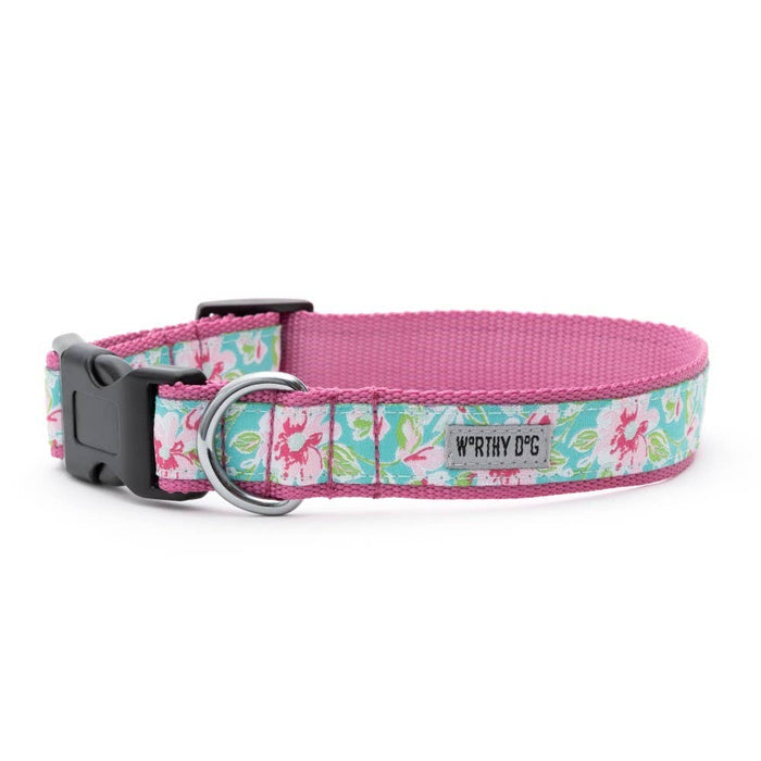 Watercolor Floral Collar: Teal