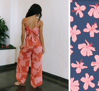 Kai Jumpsuit in Koki'o Blossom (Navy)