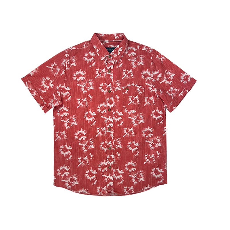 Men's Hawaiian Shirts Wovens Shirts Button Down: Coral