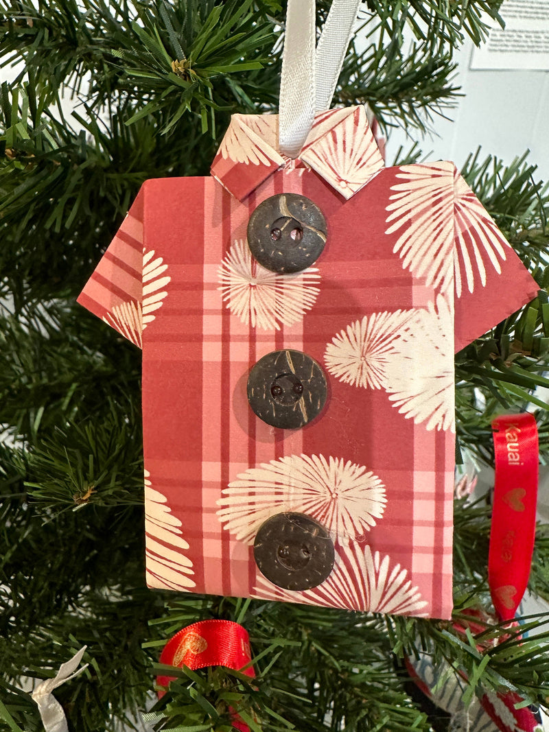 Handmade Aloha Shirt Origami Christmas Ornament