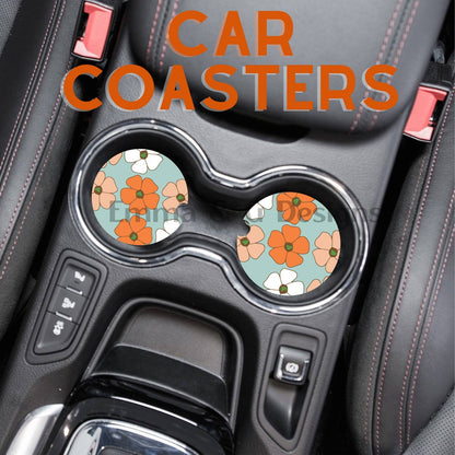 Puakenikeni Flowers Print Car Coasters