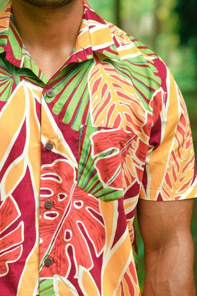 Tropical Jungle Print Short Sleeve Shirt