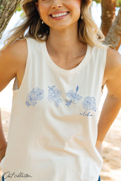 Mineral Hibiscus Tank Top