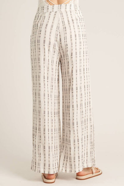 High Waisted Striped Pattern Pants