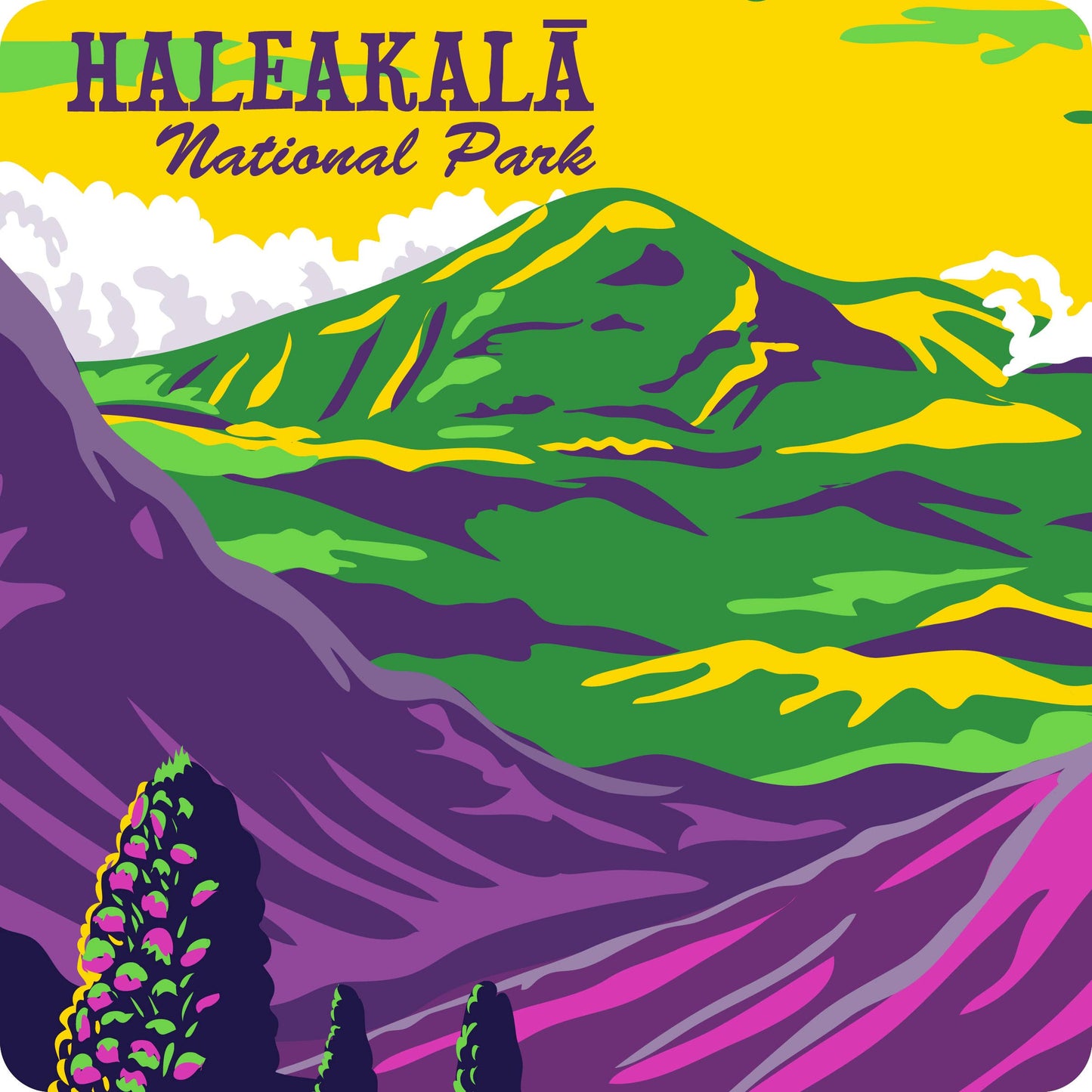 Haleakala WPA Wood Coaster • Made in Hawaii