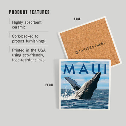 Ceramic Coaster Maui, Hawaii, Humpback Whale