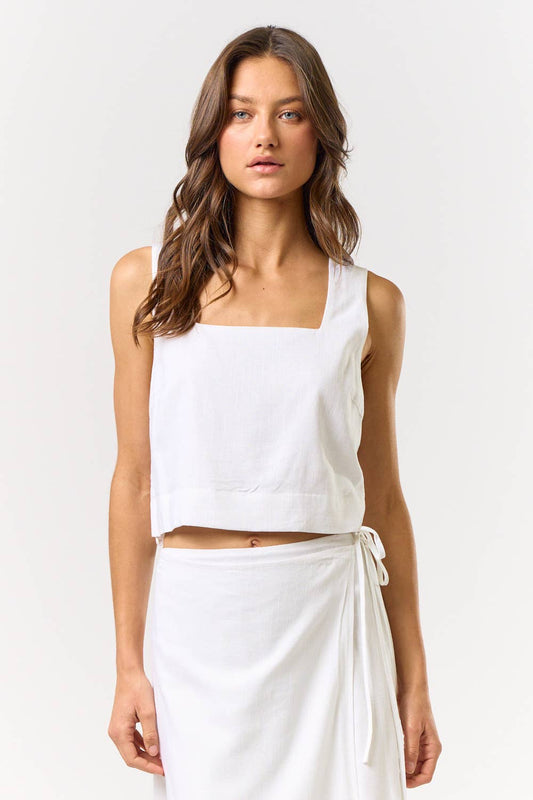 Cropped Wide Strap Tank Top