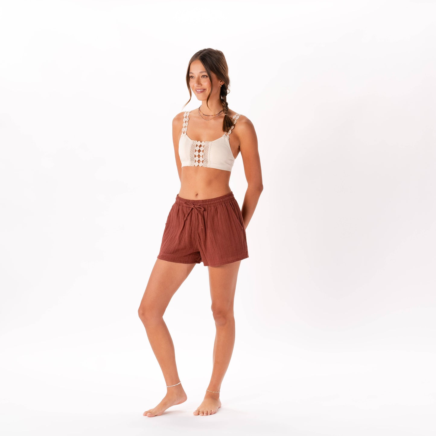 Nutmeg Cotton Cabana Shorts