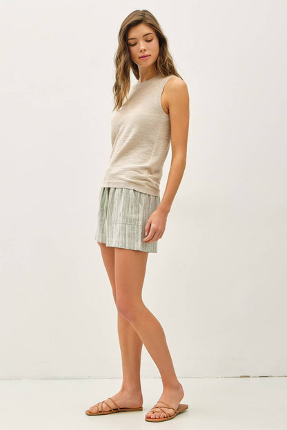 Sleeveless Slub Knit Top