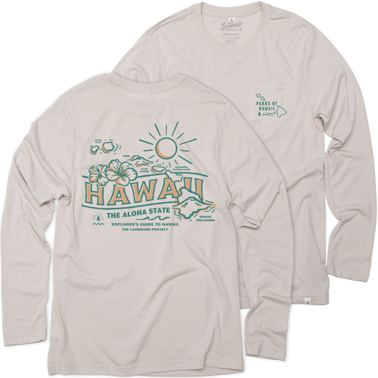 Explore Hawaii Long Sleeve Pocket T-shirt