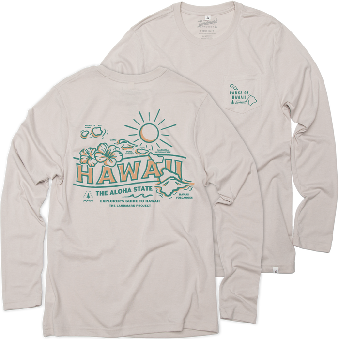 Explore Hawaii Long Sleeve Pocket T-shirt